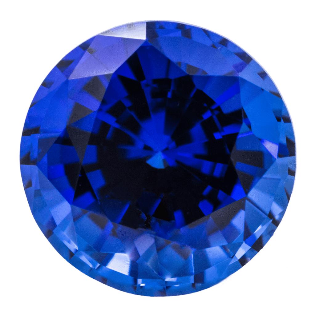 Round FAB Lab-Grown Blue Sapphire Gems-FIRE & BRILLIANCE
