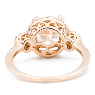 *Round Moissanite 14K Rose Gold Queen of Jupiter Diamond Setting-Fire & Brilliance ® Creative Designs-Fire & Brilliance ®