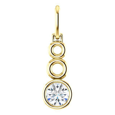 Round Moissanite Triple Loop Bezel Set Pendant-Pendants-Fire & Brilliance ®