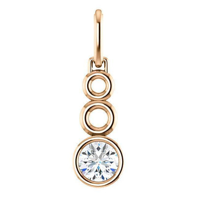 Round Moissanite Triple Loop Bezel Set Pendant-Pendants-Fire & Brilliance ®