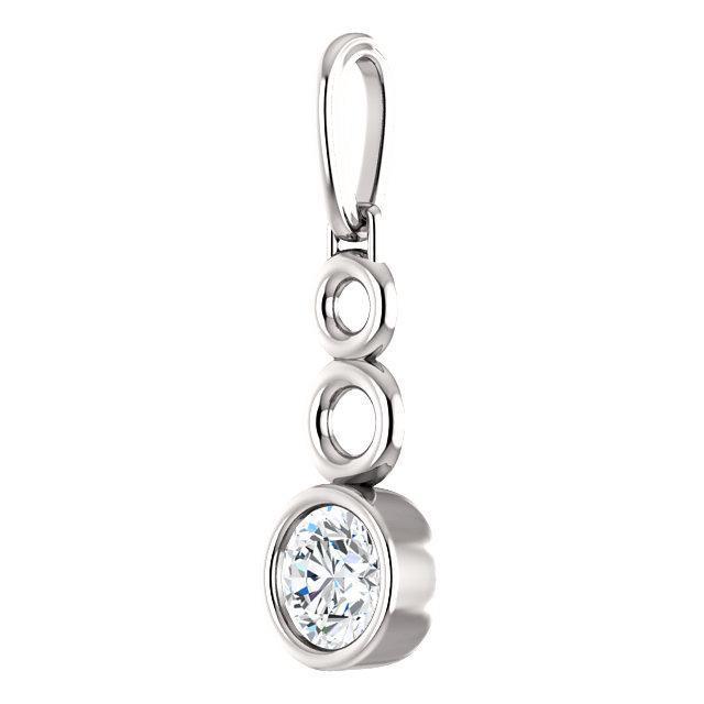 Round Moissanite Triple Loop Bezel Set Pendant-Pendants-Fire & Brilliance ®