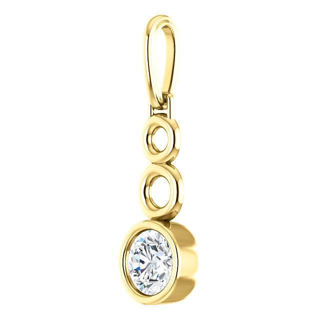 Round Moissanite Triple Loop Bezel Set Pendant-Pendants-Fire & Brilliance ®