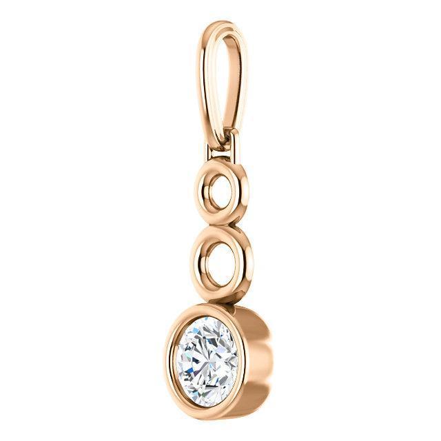 Round Moissanite Triple Loop Bezel Set Pendant-Pendants-Fire & Brilliance ®