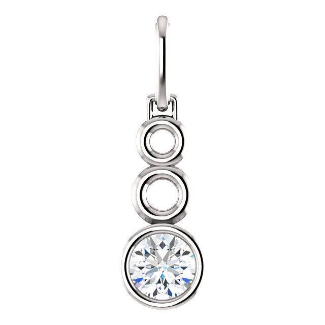 Round Moissanite Triple Loop Bezel Set Pendant-Pendants-Fire & Brilliance ®