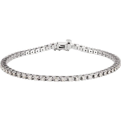 Round Moissanite or Diamond 4 Prongs Tennis Bracelet-Custom-Made Jewelry-Fire & Brilliance ®
