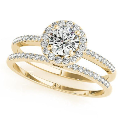 Roxy Round Moissanite Diamond Halo Radiant Basket Engagement Ring-Custom-Made Jewelry-Fire & Brilliance ®
