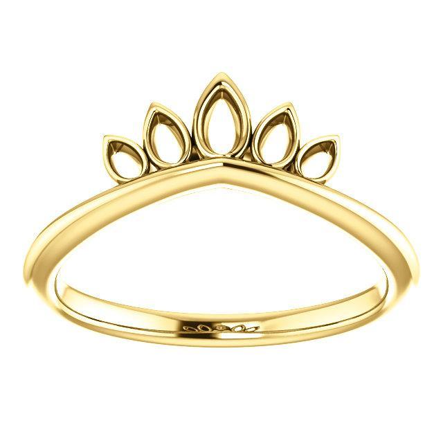 Royal Marquise Shaped Crown Stackable Band-Wedding and Anniversary Bands-Fire & Brilliance ®