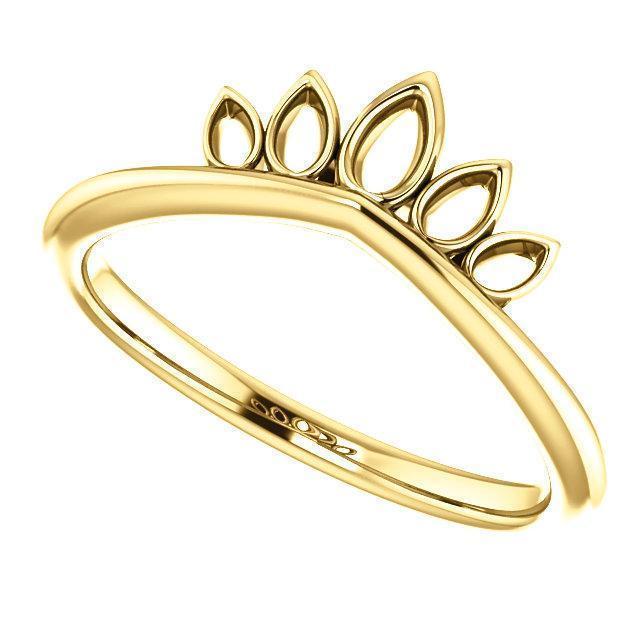 Royal Marquise Shaped Crown Stackable Band-Wedding and Anniversary Bands-Fire & Brilliance ®