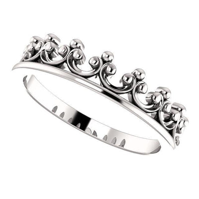 Royal Princess Crown Stackable Band-Wedding and Anniversary Bands-Fire & Brilliance ®