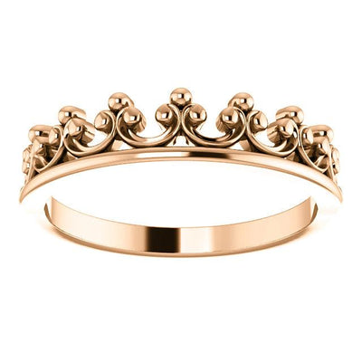Royal Princess Crown Stackable Band-Wedding and Anniversary Bands-Fire & Brilliance ®