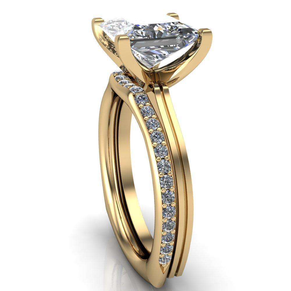 Ruth Princess/Square Moissanite Euro Shank Ring-Custom-Made Jewelry-Fire & Brilliance ®