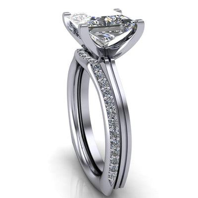 Ruth Princess/Square Moissanite Euro Shank Ring-Custom-Made Jewelry-Fire & Brilliance ®
