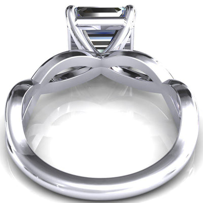 Sabina Asscher Moissanite 4 Claw Prong 3/4 Infinity Ring Engagement Ring-FIRE & BRILLIANCE