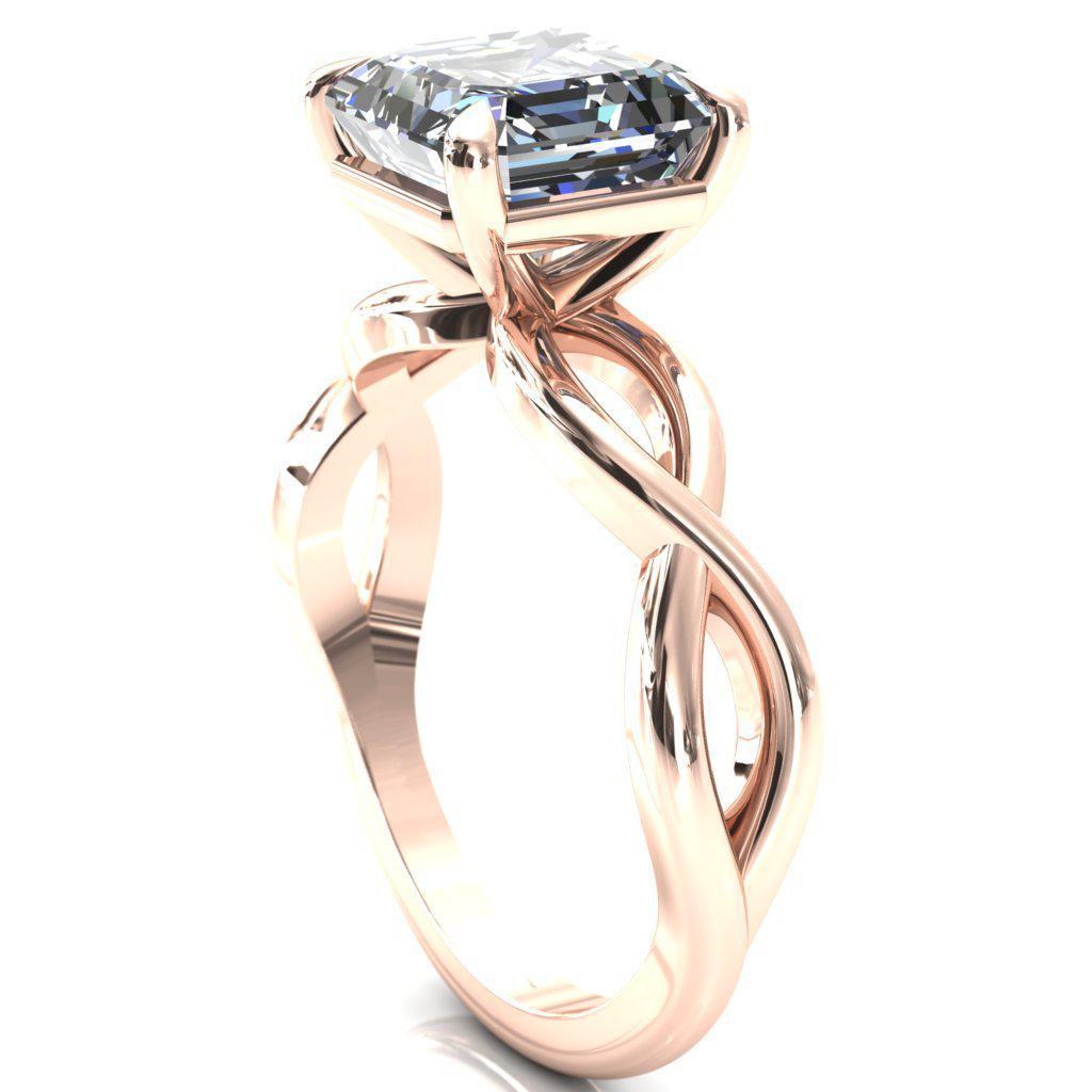 Sabina Asscher Moissanite 4 Claw Prong 3/4 Infinity Ring Engagement Ring-FIRE & BRILLIANCE