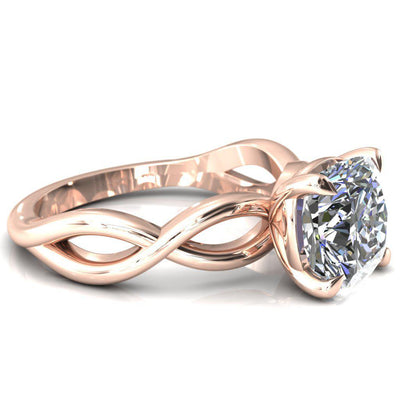 Sabina Cushion Moissanite 4 Claw Prong 3/4 Infinity Ring Engagement Ring-FIRE & BRILLIANCE