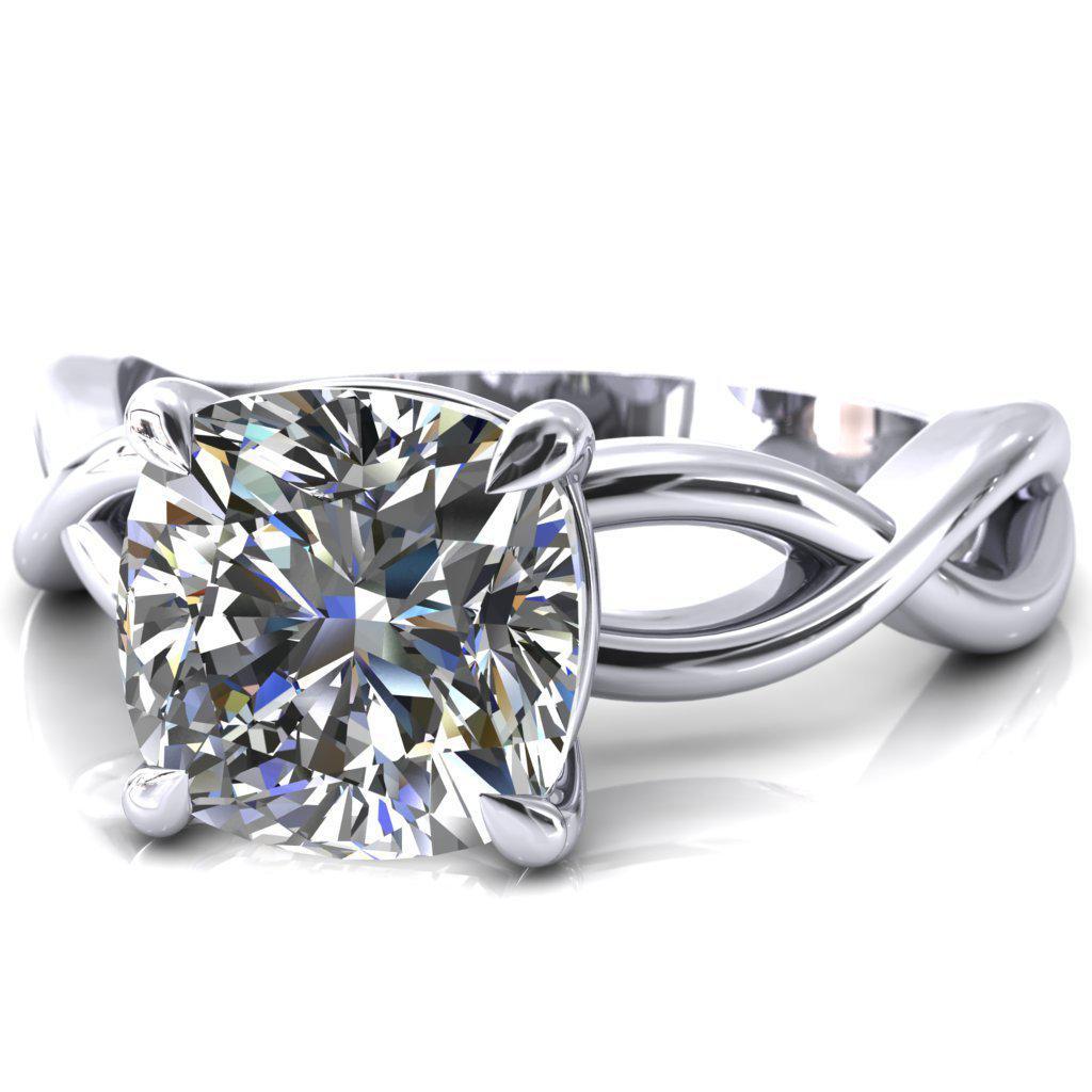 Sabina Cushion Moissanite 4 Claw Prong 3/4 Infinity Ring Engagement Ring-FIRE & BRILLIANCE