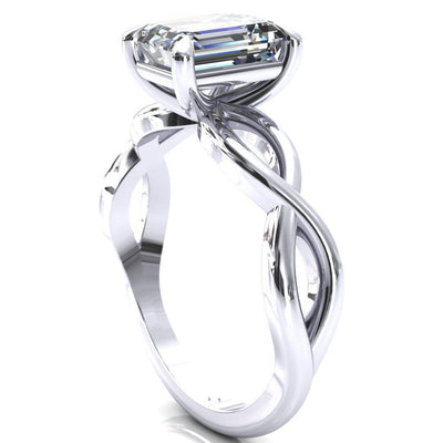 Sabina Emerald Moissanite 4 Claw Prong 3/4 Infinity Ring Engagement Ring-FIRE & BRILLIANCE