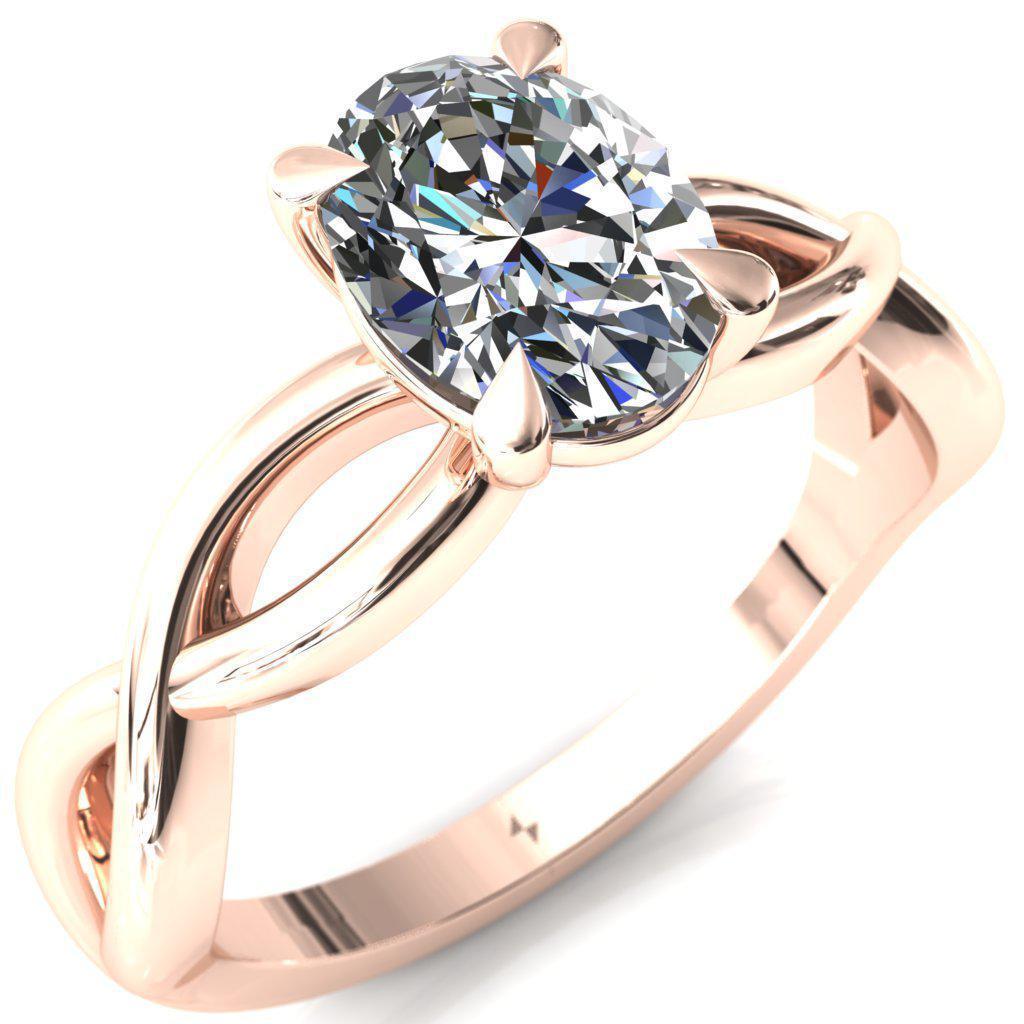 Sabina Oval Moissanite 4 Claw Prong 3/4 Infinity Ring Engagement Ring-FIRE & BRILLIANCE