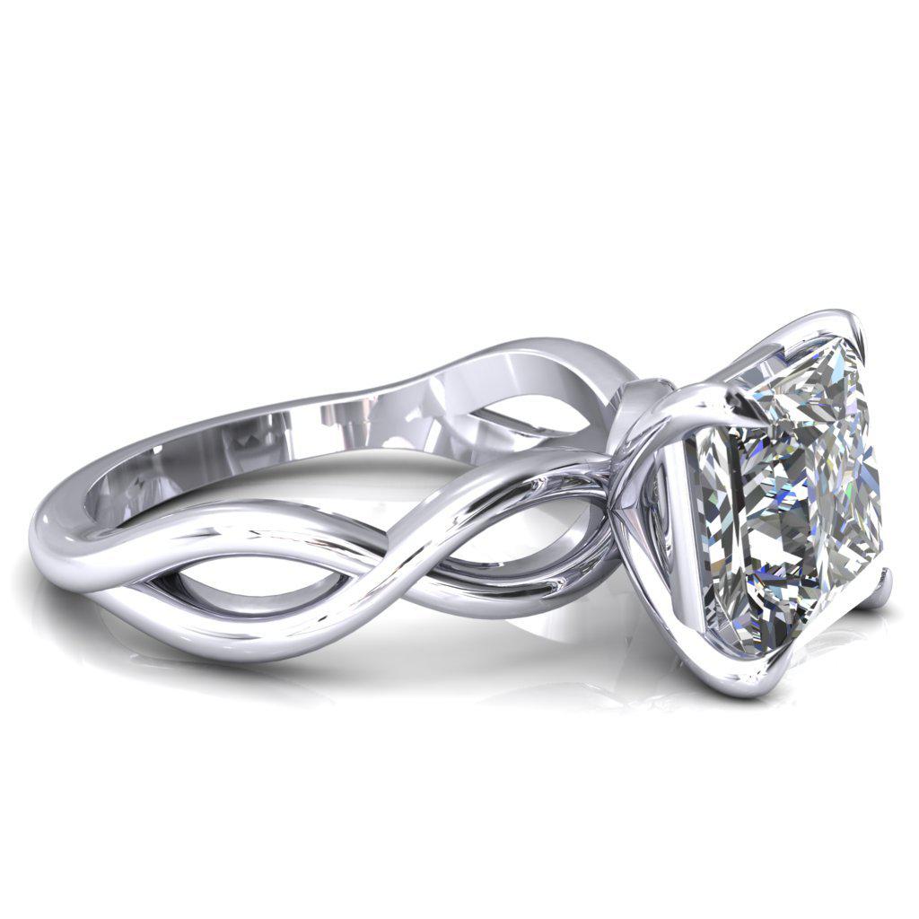 Sabina Princess/Square Moissanite 4 Claw Prong 3/4 Infinity Ring Engagement Ring-FIRE & BRILLIANCE