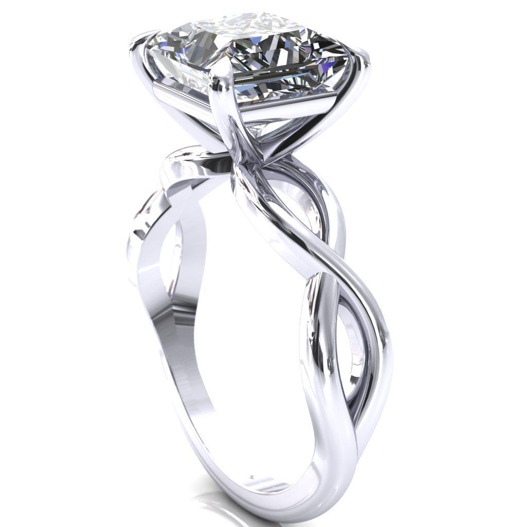 Sabina Princess/Square Moissanite 4 Claw Prong 3/4 Infinity Ring Engagement Ring-FIRE & BRILLIANCE