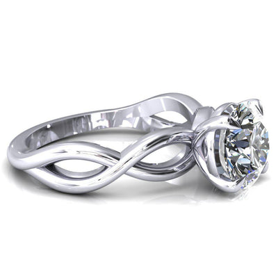 Sabina Round Moissanite 4 Claw Prong 3/4 Infinity Ring Engagement Ring-FIRE & BRILLIANCE