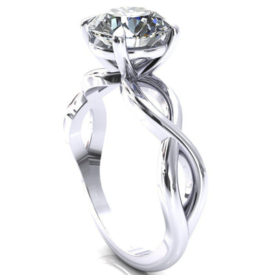 Sabina Round Moissanite 4 Claw Prong 3/4 Infinity Ring Engagement Ring-FIRE & BRILLIANCE