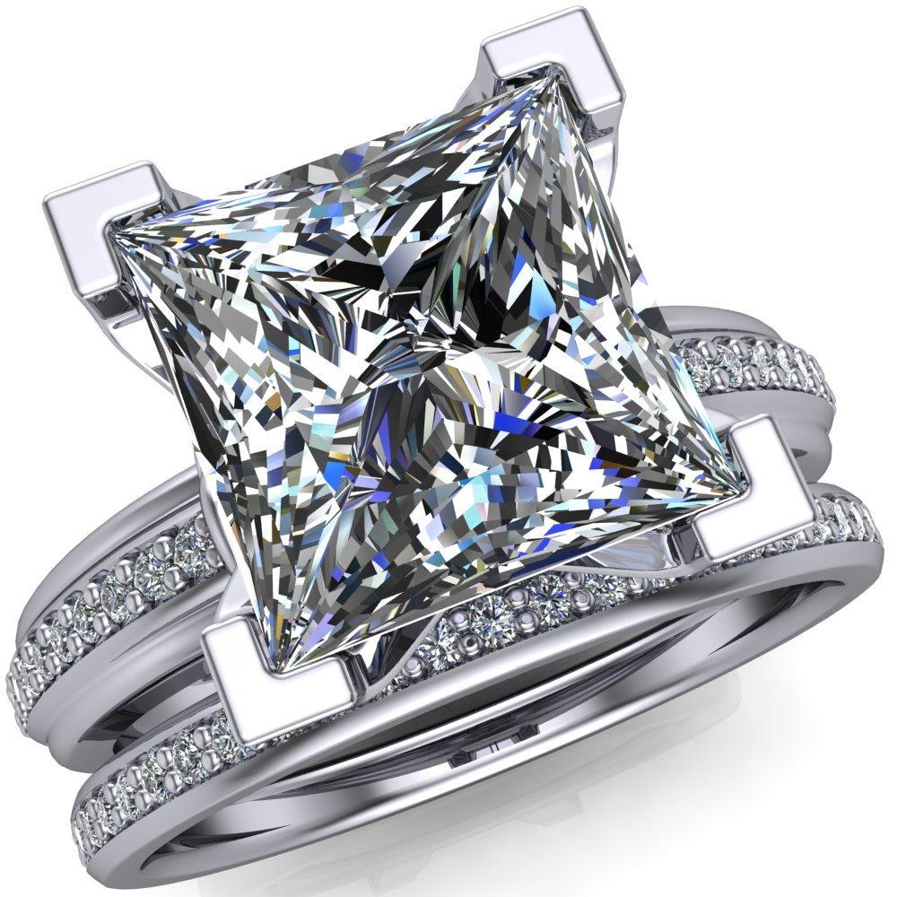 Sabra Princess/Square Diamond Channel Engagement Ring-Custom-Made Jewelry-Fire & Brilliance ®