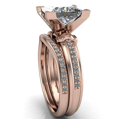 Sabra Princess/Square Diamond Channel Engagement Ring-Custom-Made Jewelry-Fire & Brilliance ®