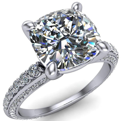 Sahana Cushion Moissanite Under Bezel Double Diamond Channel Ring-Custom-Made Jewelry-Fire & Brilliance ®