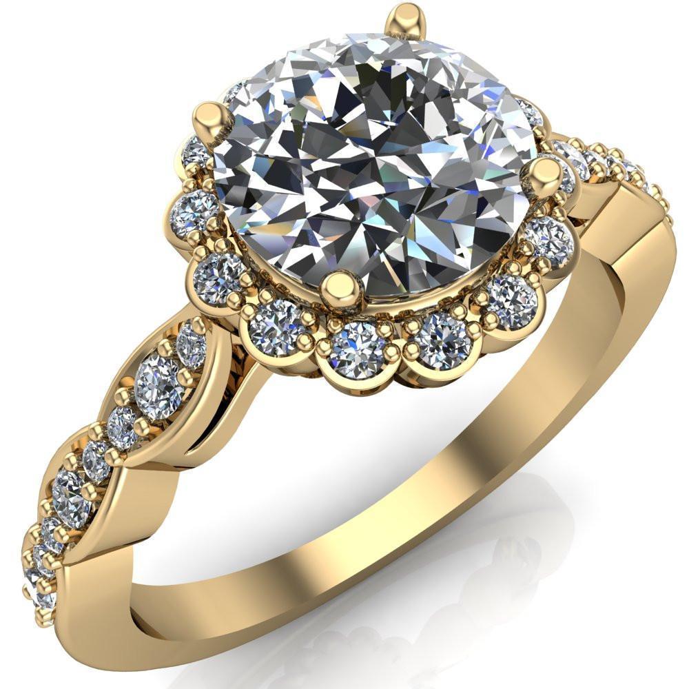 Samantha Round Solitaire Engagement Moissanite Ring | Fiona Diamonds