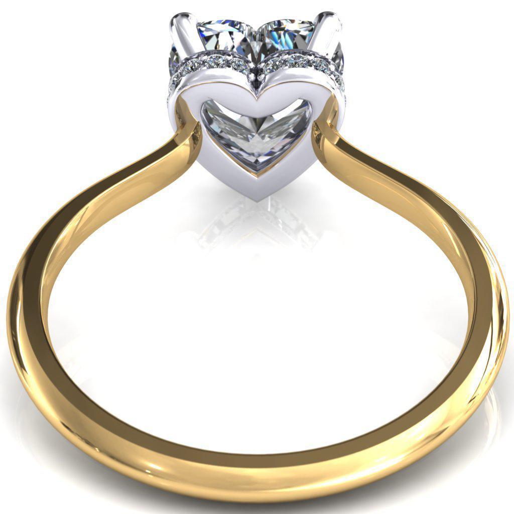 Secret Heart Moissanite 5 Prong Floating Halo Engagement Ring-Custom-Made Jewelry-Fire & Brilliance ®