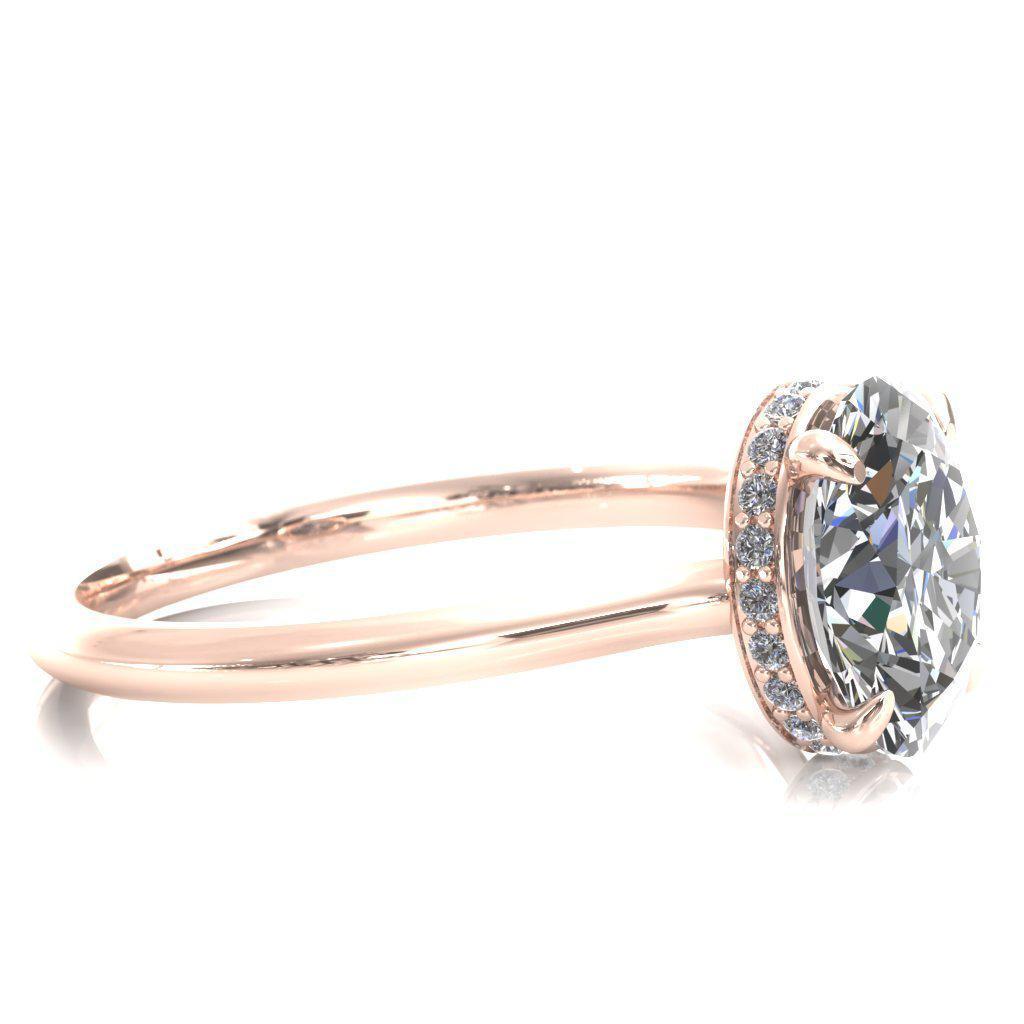 Secret Oval Moissanite 4 Prong Diamond Gallery Ring-Custom-Made Jewelry-Fire & Brilliance ®