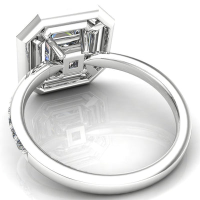 Serena Princess/Square Moissanite Double Halo Engagement Ring-Custom-Made Jewelry-Fire & Brilliance ®