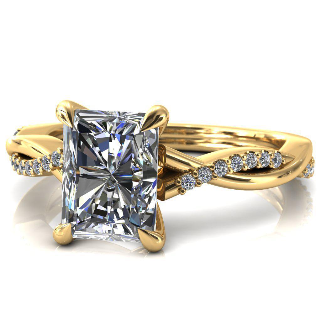 Shana Radiant Moissanite 4 Claw Prong 1/2 Infinity Diamond Accent Ring Engagement Ring-FIRE & BRILLIANCE
