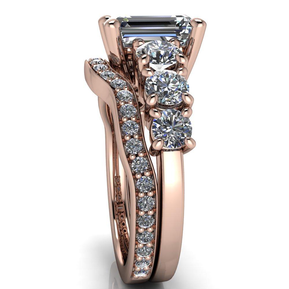Shay Emerald Moissanite Multi Stone Engagement Ring-Custom-Made Jewelry-Fire & Brilliance ®