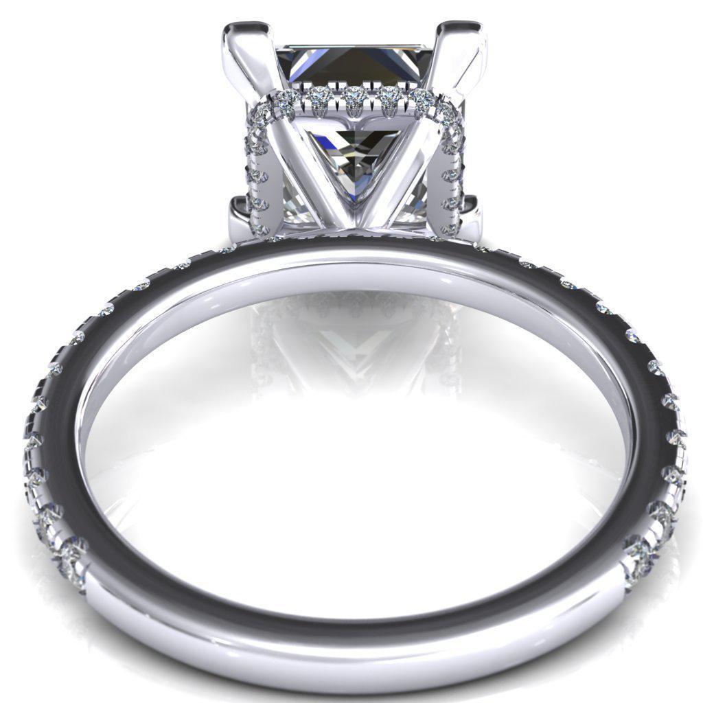 Sicili Princess/Square Moissanite 4 Prong 3/4 Micro Pave Diamond Engagement Ring-Custom-Made Jewelry-Fire & Brilliance ®