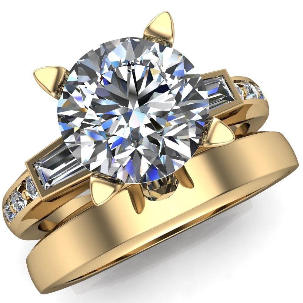 Simone Round Moissanite 4 Prong Diamond Side Ring-Custom-Made Jewelry-Fire & Brilliance ®