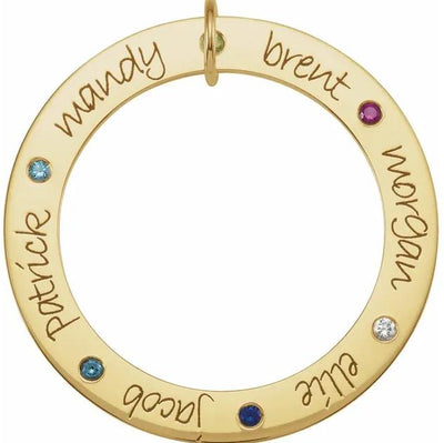 Six-Stone Posh Mommy Engravable Forever Loop Pendant-FIRE & BRILLIANCE