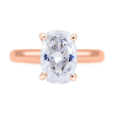 Skinny Cushion First Crush FAB Moissanite 4 Prongs FANCY Solitaire Ring-Solitaire Ring-Fire & Brilliance ®
