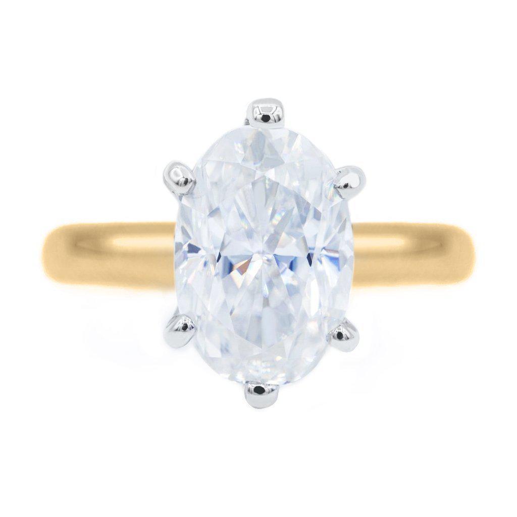 Skinny Oval First Crush FAB Moissanite 6 Prongs FANCY Solitaire Ring-Solitaire Ring-Fire & Brilliance ®