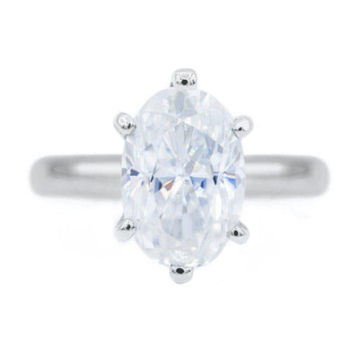 Skinny Oval First Crush FAB Moissanite 6 Prongs FANCY Solitaire Ring-Solitaire Ring-Fire & Brilliance ®