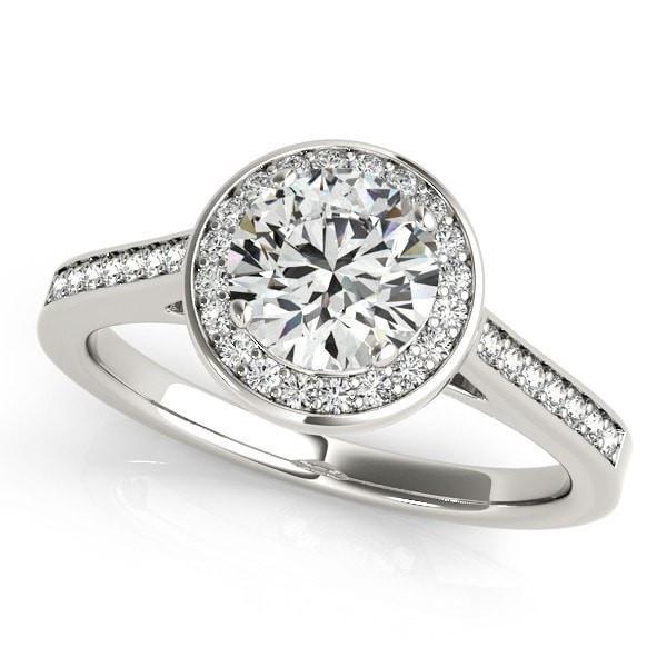Skye Round Moissanite Channel Shank Halo Engagement Ring-Custom-Made Jewelry-Fire & Brilliance ®