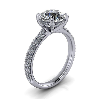 Sloane Round Moissanite Diamond Channel 4 Prong Ring-Custom-Made Jewelry-Fire & Brilliance ®