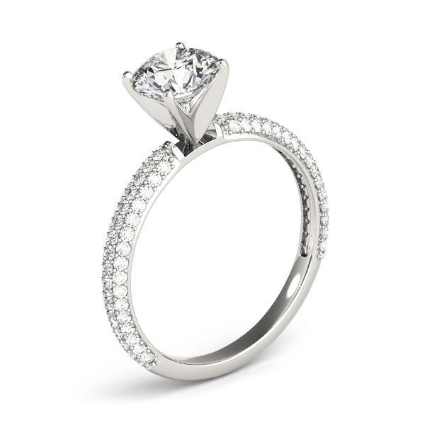 Soleil Round Moissanite Half Eternity Two-Tone 4 Prong Ring-Custom-Made Jewelry-Fire & Brilliance ®