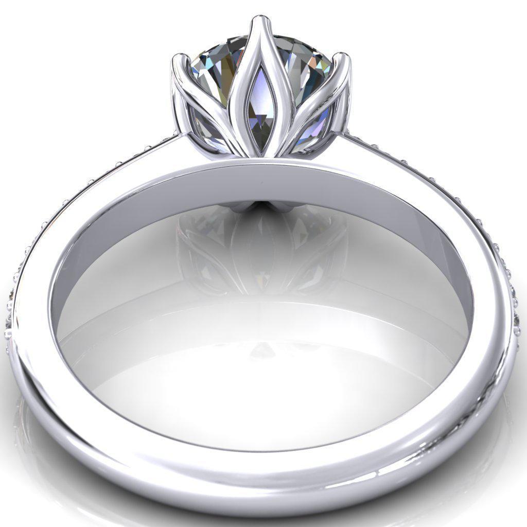 Solstice Round Moissanite 6-Prong Solstice High Shoulder Diamond Solitaire Ring-Custom-Made Jewelry-Fire & Brilliance ®