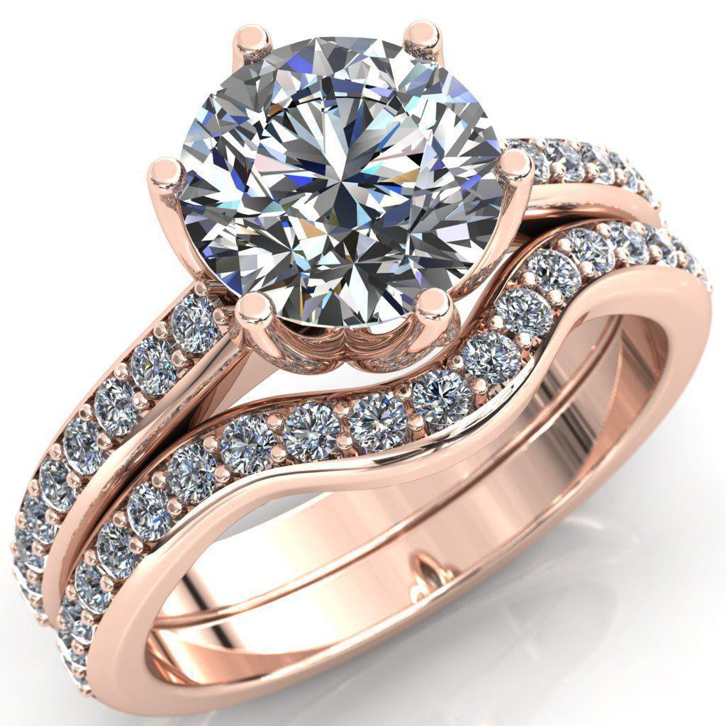 Solstice Round Moissanite 6-Prong Solstice High Shoulder Diamond Solitaire Ring-Custom-Made Jewelry-Fire & Brilliance ®