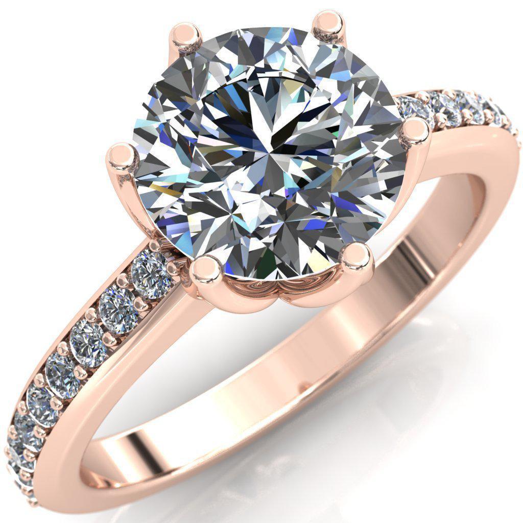 Solstice Round Moissanite 6-Prong Solstice High Shoulder Diamond Solitaire Ring-Custom-Made Jewelry-Fire & Brilliance ®