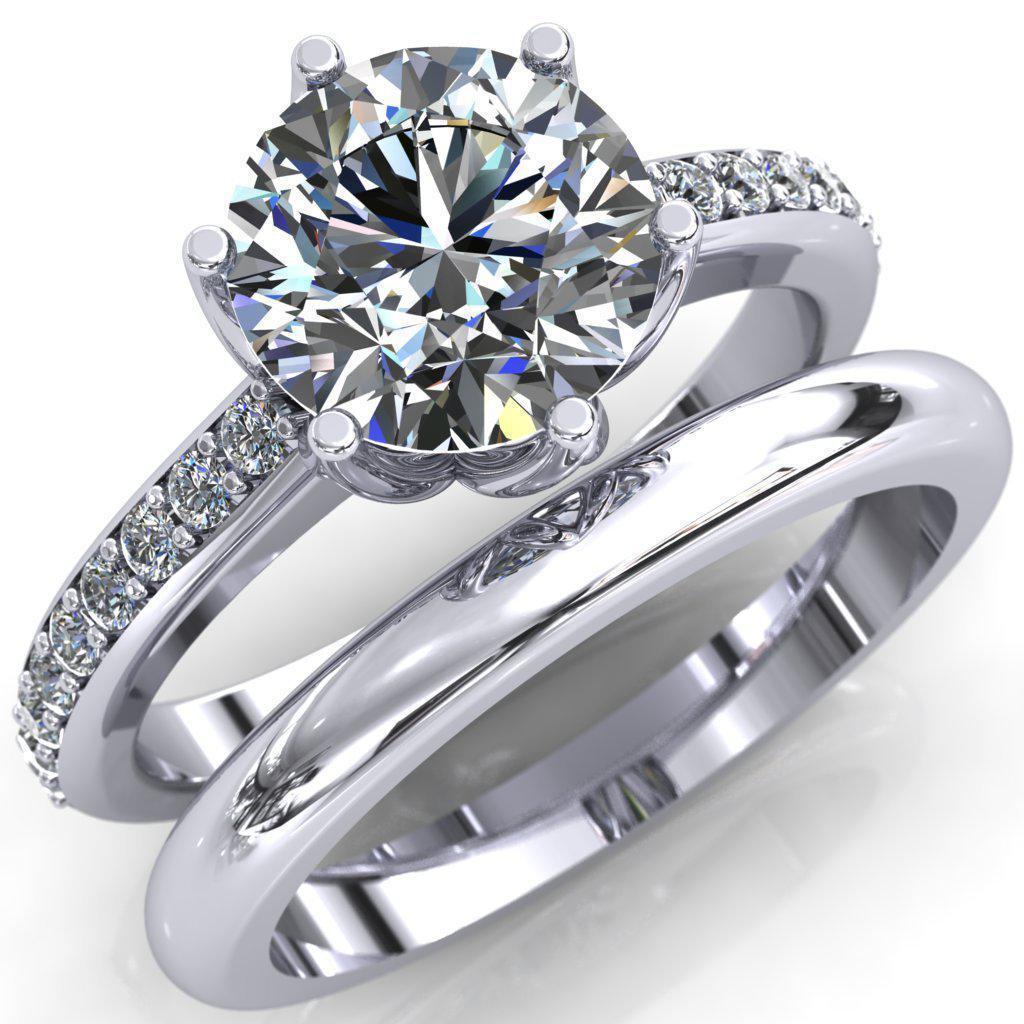 Solstice Round Moissanite 6-Prong Solstice High Shoulder Diamond Solitaire Ring-Custom-Made Jewelry-Fire & Brilliance ®