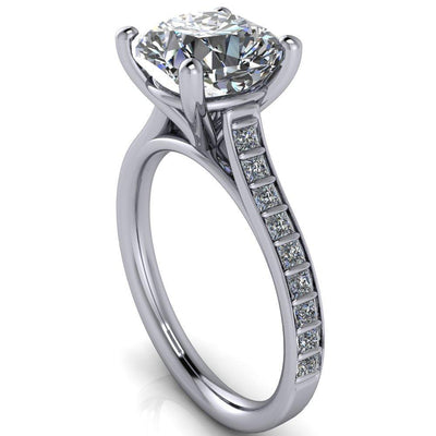Sonia Cushion Moissanite 4 Prong Bar Shank Engagement Ring-Custom-Made Jewelry-Fire & Brilliance ®