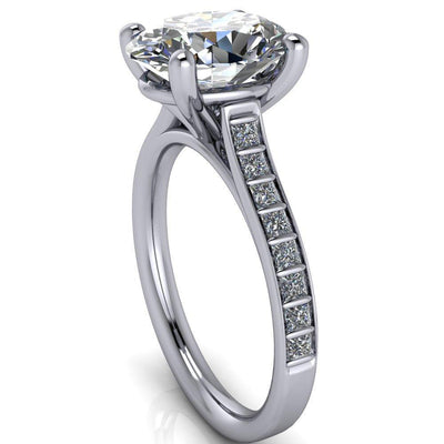 Sonia Oval Moissanite 4 Prong Bar Shank Engagement Ring-Custom-Made Jewelry-Fire & Brilliance ®